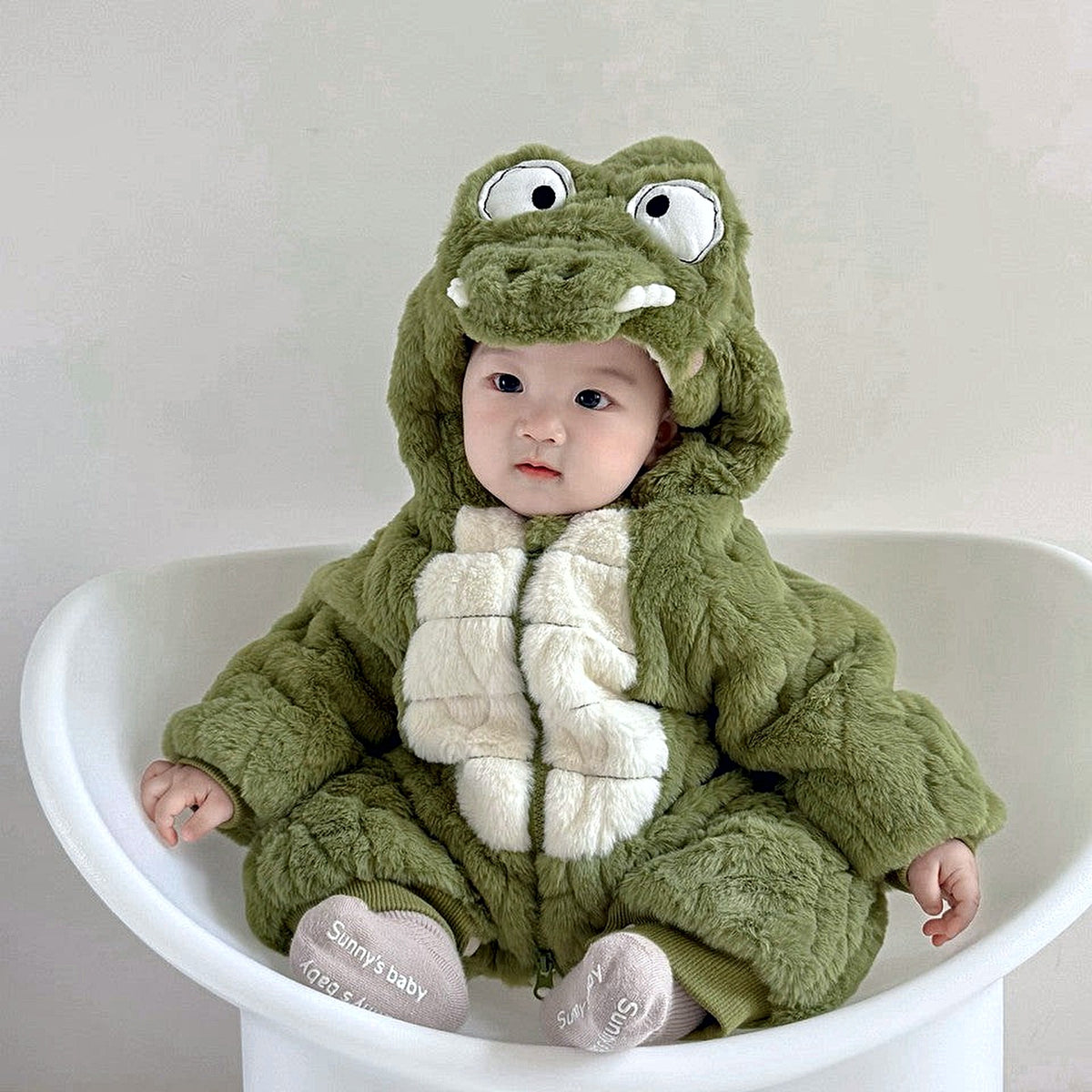 Little Croc Fluffy Hooded Onesie