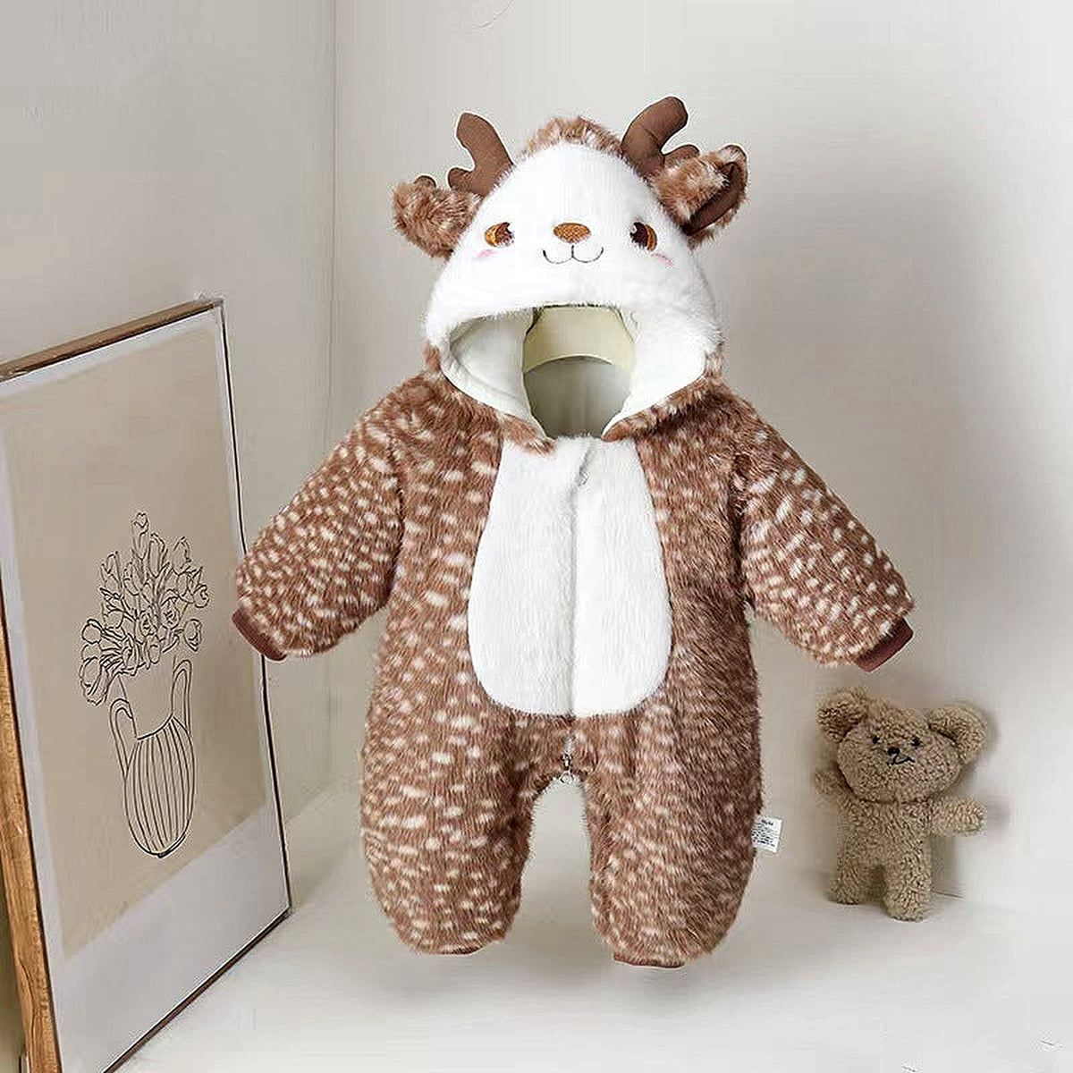 Little Deer Hooded Winter Onesie