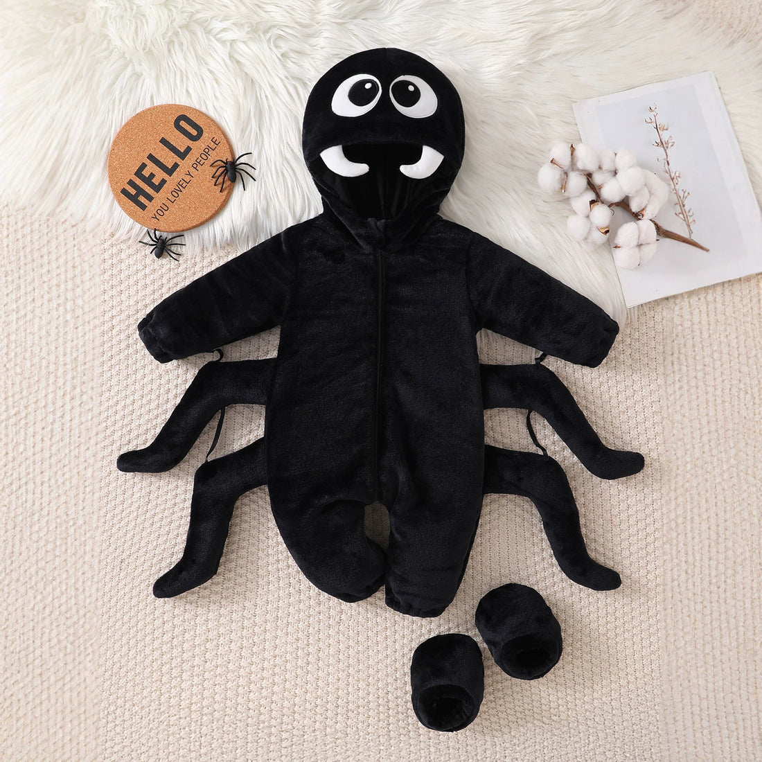Supplier photograph of the black baby spider costume